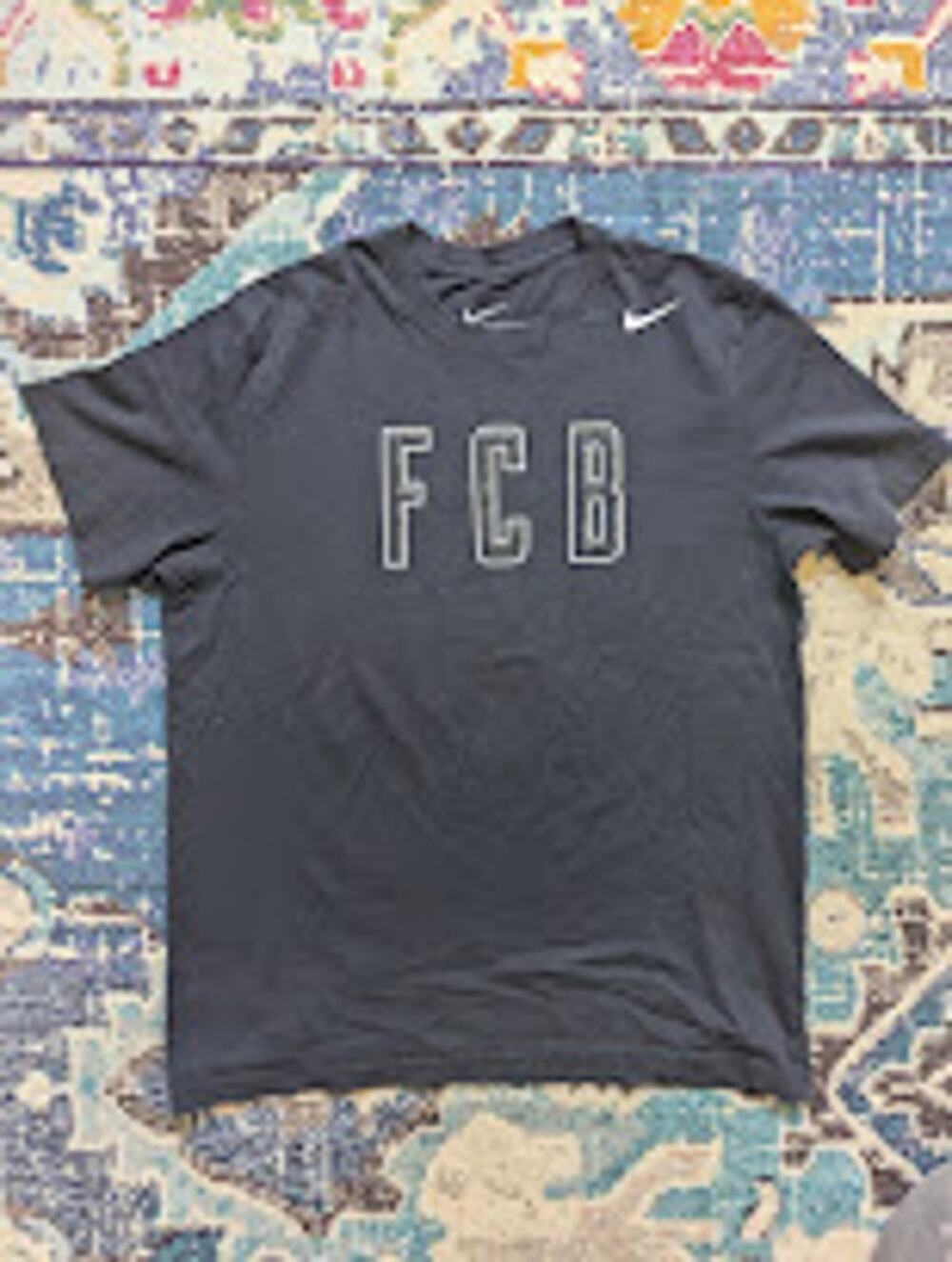 Nike FC Barcelona FCB T-Shirt Men's XL Slim Fit Black Soccer Tee 656528-010